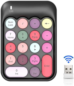 Mini teclado portátil de una mano de color retro Teclado numérico inalámbrico - Product Image 6