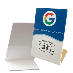 Nuovo arrivato 540 byte programmabili NFC Tap Google Review Stand francese per il Feedback - Product Image 1