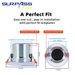Surpass-sistema de Audio multihabitación, amplificador de pared con pantalla táctil, diente azul, altavoz de techo de 3 pulgadas para sistema de sonido envolvente - Product Image 3