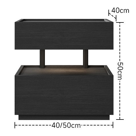 black oak grain with light fixture
