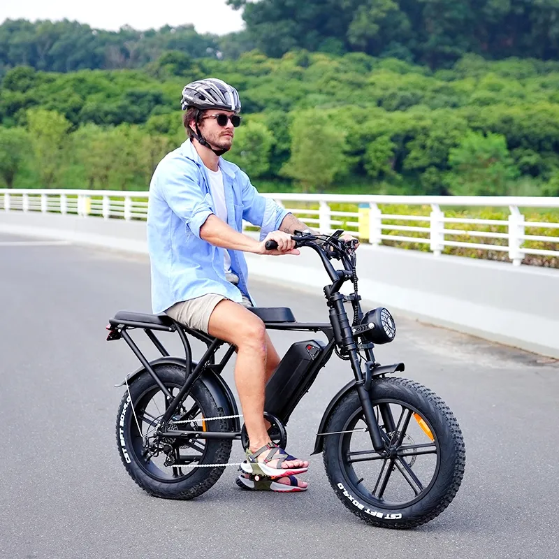 더블 배터리 30ah 지방 전자 자전거 Ouxi 원래 V8 2.0 뚱뚱한 타이어 전자 자전거 EU 창고 지방 전자 자전거 750w 250w 전기 지방 자전거