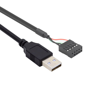 9 Pin <strong>USB</strong> <strong>Header</strong> to <strong>USB</strong> Cable, <strong>USB</strong> <strong>2</strong>.<strong>0</strong> Type a Male to Dupont 9 Pin Female <strong>Header</strong> Motherboard Cable Cord - Product Image 1