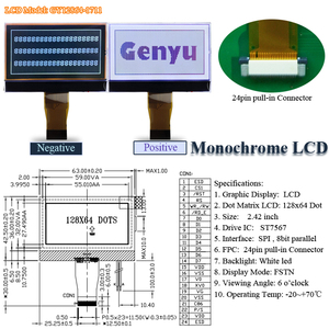 In Stock 128x64 <strong>LCD</strong> Fstn <strong>COG</strong> <strong>LCD</strong> Factory <strong>I2c</strong> Spi St7567 26pin Screen Monochrome <strong>Display</strong> 12864 Mono <strong>LCD</strong> Graphic <strong>Display</strong> - Product Image 3