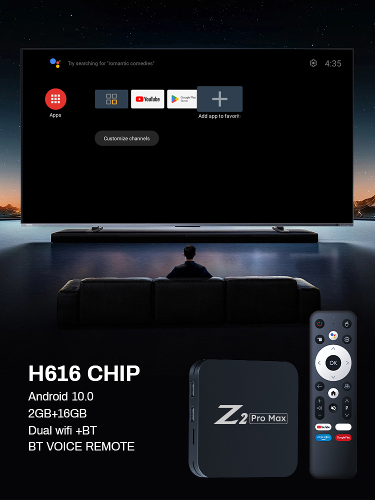 Z2 pro boîte androïde maximum de TV