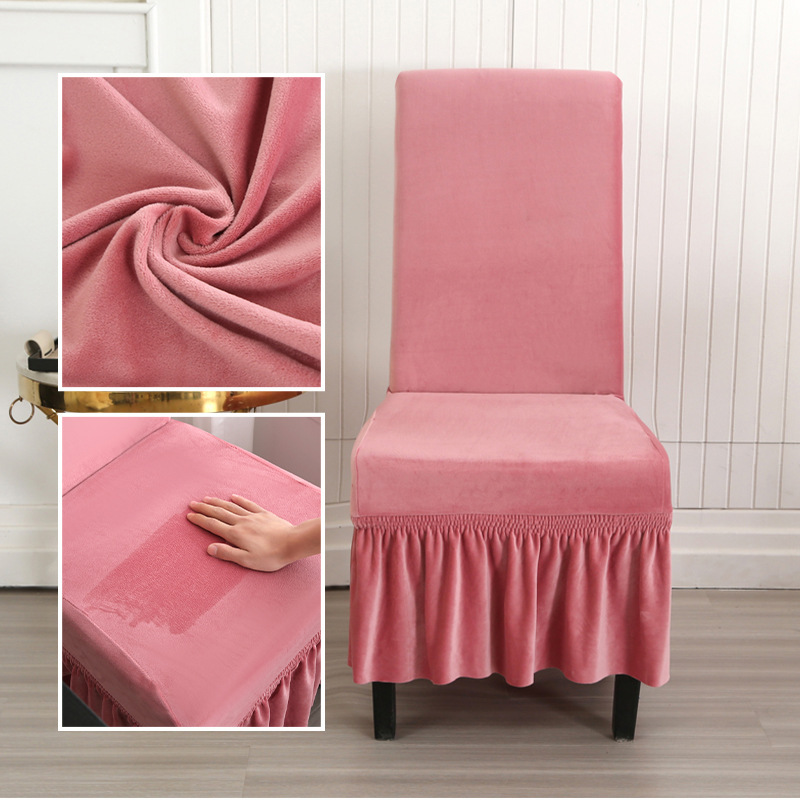 Suede-leather pink-universal chair cover
