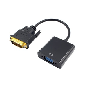 Cable convertidor DVI a VGA con adaptador de audio y video de alta definición portátil conectado al proyector de monitor de TV