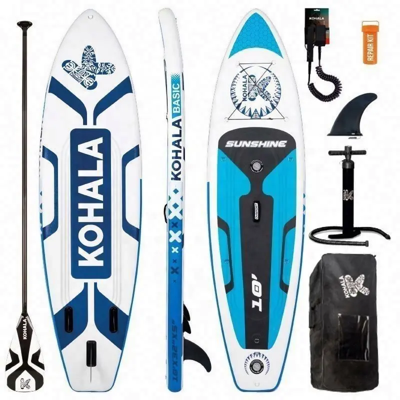 2023 New Design Wholesale Sup Paddle Boards Plastic Inflatable Surf Rescue Lifeguard Tube Stand Up Blue Fin 10' 10'6'' 11'