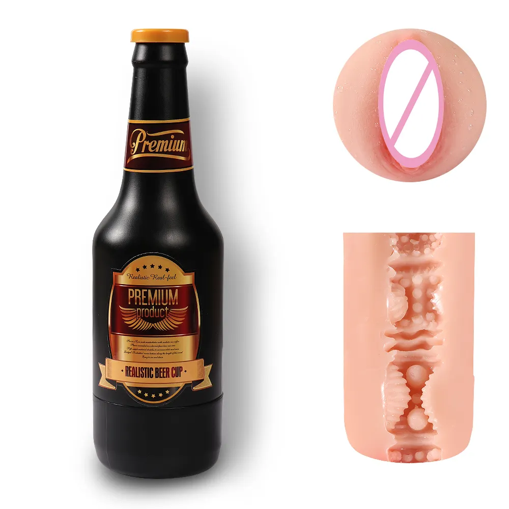 Botella de cerveza de diseño personalizado económico para hombre, vaso de masturbación con avión a mano, juguete sexual, masturbador
