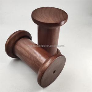 大12厘米木制线轴手工DIY配件工具木制复古线轴木质底座 - Product Image 2
