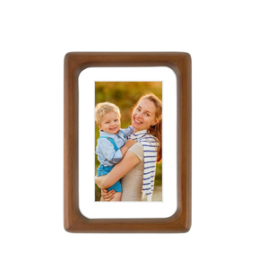 4x6 Photo <strong>Frame</strong> - Walnut Solid Wood Glass, Rounded 4x6 Photo <strong>Frame</strong>, Matte to 3x5 Photo - Wall or Desktop Decorative Display - Product Image 1