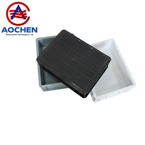 AOCHEN EU4633 Almacenamiento de plástico personalizable Caja logística Europea Diseño apilable Caja de almacén Contenedor europeo - Product Image 5