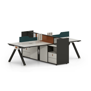 <strong>Multi</strong> <strong>Function</strong> 4 Person Staff Modular Office Partition Desk Combination Cabinet and Office <strong>Table</strong> - Product Image 1