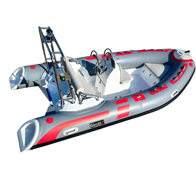 2023 CE Certified 14FT Inflatable Fishing Boat New and Used Sailing Yacht with Outboard Engine Made of Fiberglass and PVC