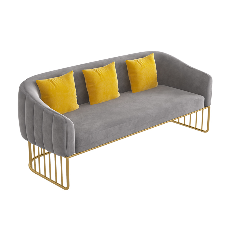 Gray three-seat sofa