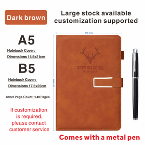 สมุดงานหัวเข็มขัดแม่เหล็กสำหรับสำนักงานธุรกิจสมุดบันทึกแบบหนังเทียมสไตล์นักเรียนสมุด A5พร้อมหัวกวางหัวเข็มขัดรูปตัวยู - Product Image 4