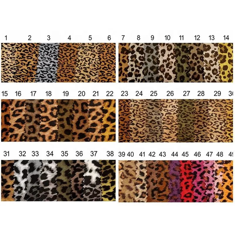 Su misura in poliestere 100% alla moda tessuto in finta pelle scamosciata stampato con serpente e leopardo per borse scarpe con rivestimento per indumenti giocattolo