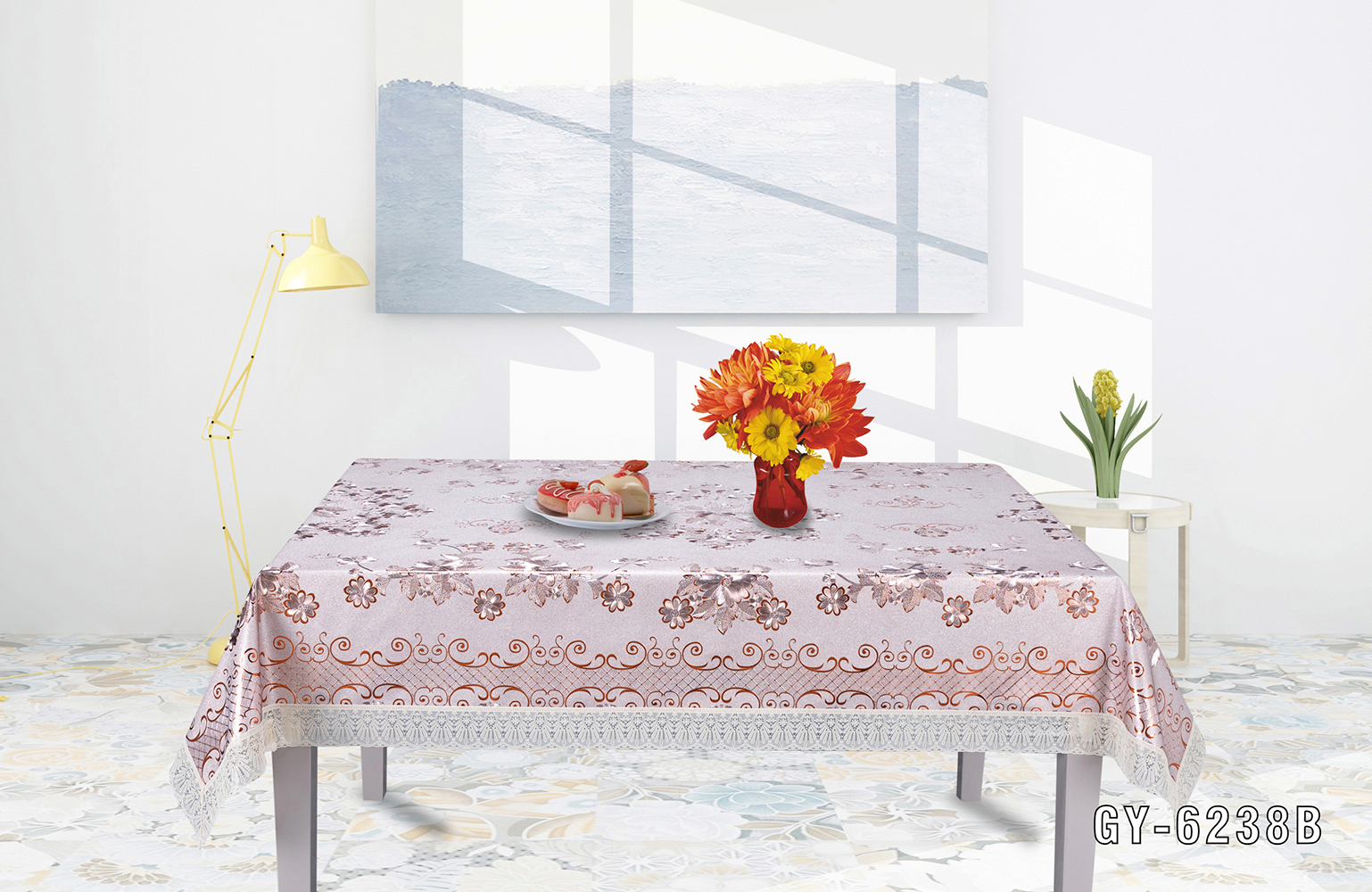 Easy Clean Lace Edge PVC Independent Table Cloth Sheet
