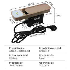 Nuevo diseño, enchufe de escritorio de oficina, mesa de estilo de gama alta, salida multifuncional, USB tipo C con bandeja de almacenamiento - Product Image 4