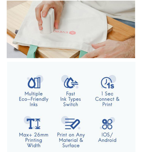 EVEBOT Printpods Printpen Handheld Printer QR <strong>Code</strong> Food Metal Tattoo Inkjet Printer Handheld Inkjet Pen for Logo Printing - Product Image 6