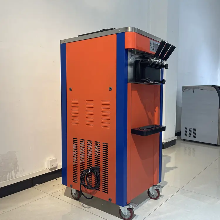 Distributeur automatique de glaces trois couleurs, petit distributeur commercial en acier inoxydable pour petit stand