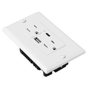 白色15A GFCI，带USB PD 20W 125V美国标准电气双工插座插座TR WR电源插座插座GFCI - Product Image 2