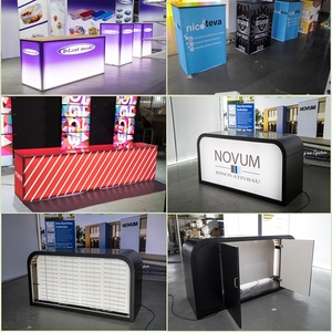 畅销专业工厂完美升华面料便携式促销展览led照明柜台和桌子 - Product Image 4