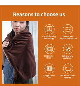 <strong>New</strong> Products <strong>Super</strong> Soft Flannel Blanket Wrap Rechargeable Cape Heating Wrap Blanket Wearable Electric Heated Shawl - Product Image 6