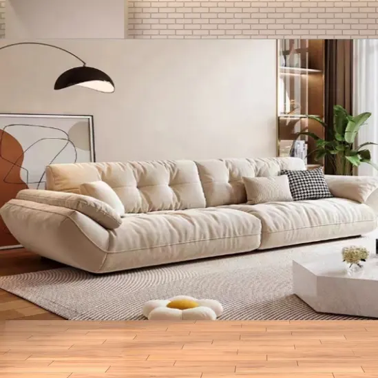 Modern 3 kişilik krem tarzı kanepe ev ofis daire mobilya oturma odası
