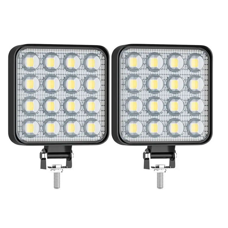 Barra de luz LED de trabajo cuadrada para coche, haz brillante de 48W, 16Led, 12v, 24v, para Jeep, ATV, UAZ, SUV, 4WD, 4x4, Tractor, todoterreno