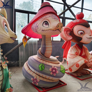 中国の旧正月装飾用中国シルク屋外ランタン3Dスネークランタン2025