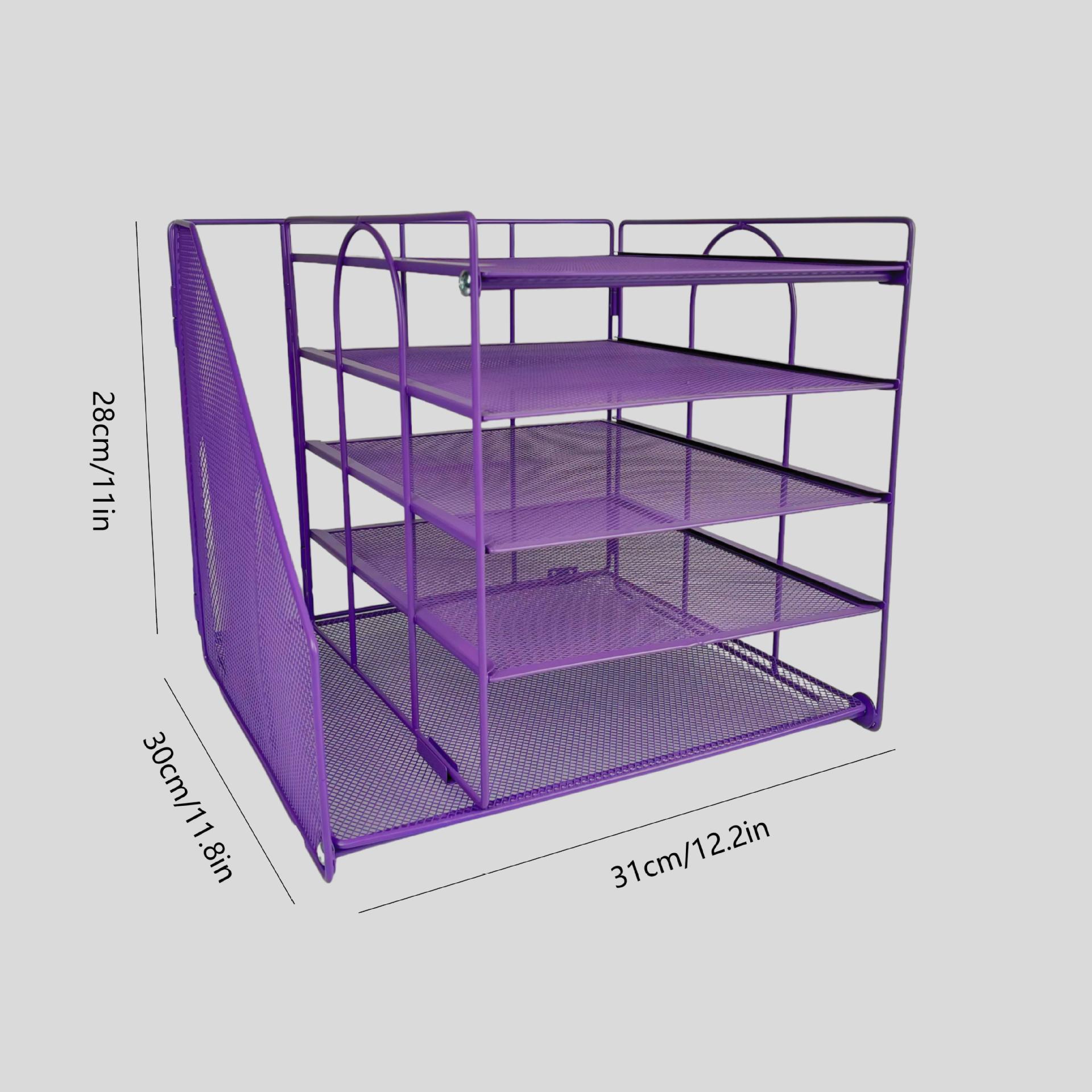 8126 Single-sided A5-color purple five-tier file rack