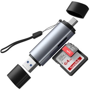 ราคาโรงงานอะแดปเตอร์อ่านการ์ด USB 3.0 2-in-1 เข้ากันได้กับอุปกรณ์ทุกรุ่น โซลูชันออน-เดอะ-โก้ที่สะดวกและกะทัดรัด - Product Image 1