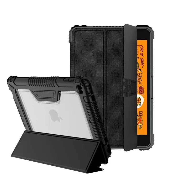 Trifold Pu Leer Stand Cover Voor Ipad Mini 6 2021 Met Potlood Houder Transparant Case 8.3 Inch