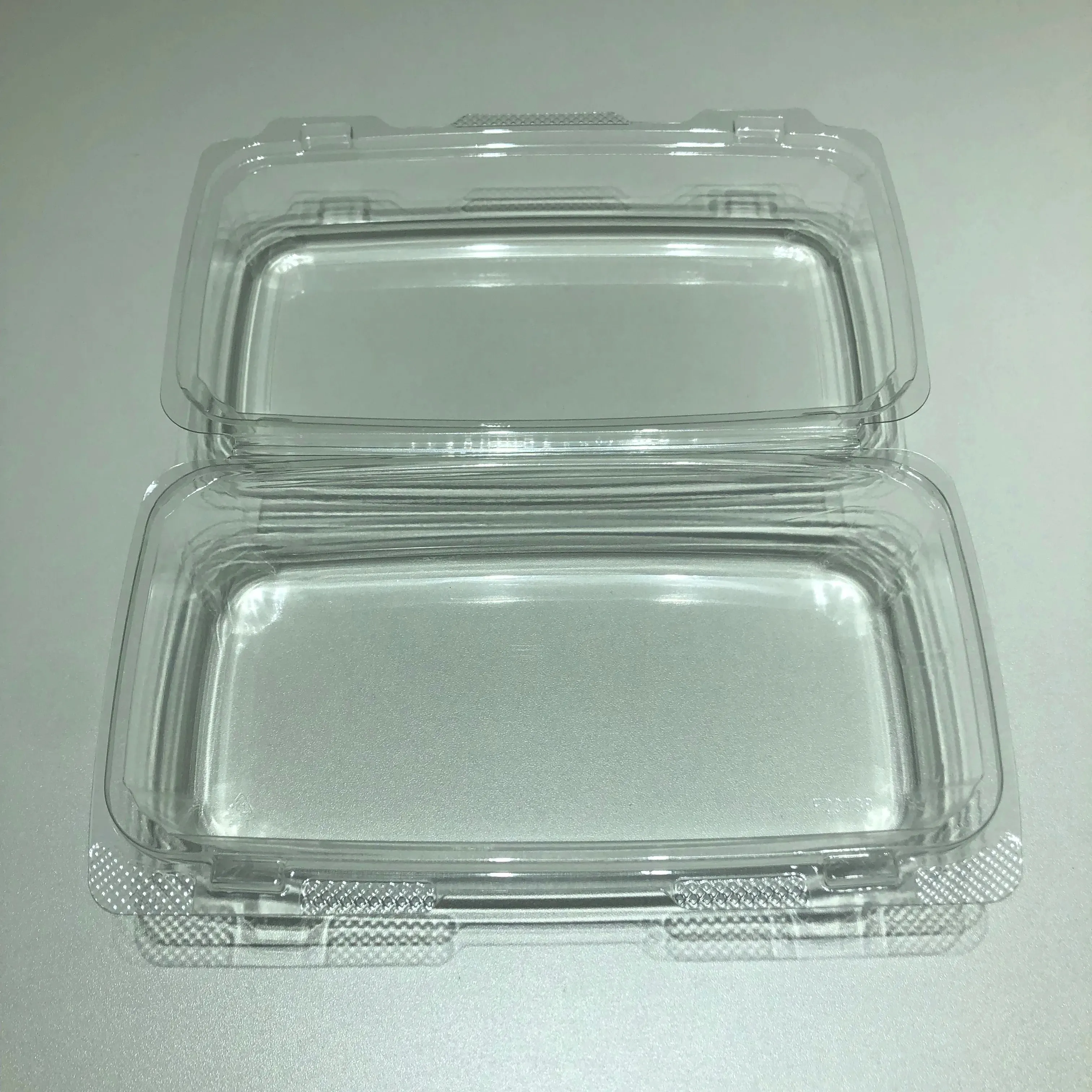 Pbat Scharnierende Voedselcontainer Transparante Plastic Plantaardige Verpakkingsdozen
