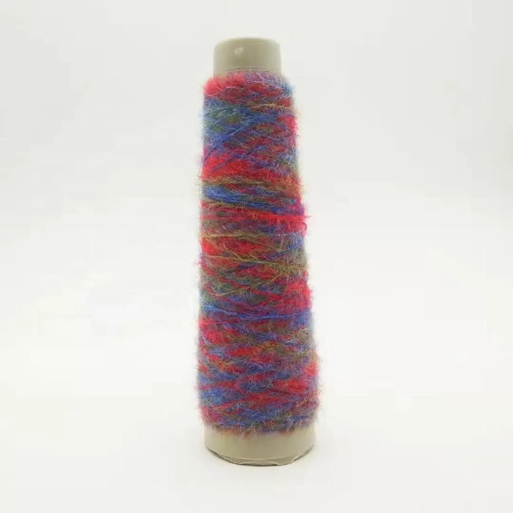 Fil de fausse fourrure de vison teint dans l'espace, 100g, en nylon pur, tricot, crochet, tissage pour la décoration avec le prix d'usine