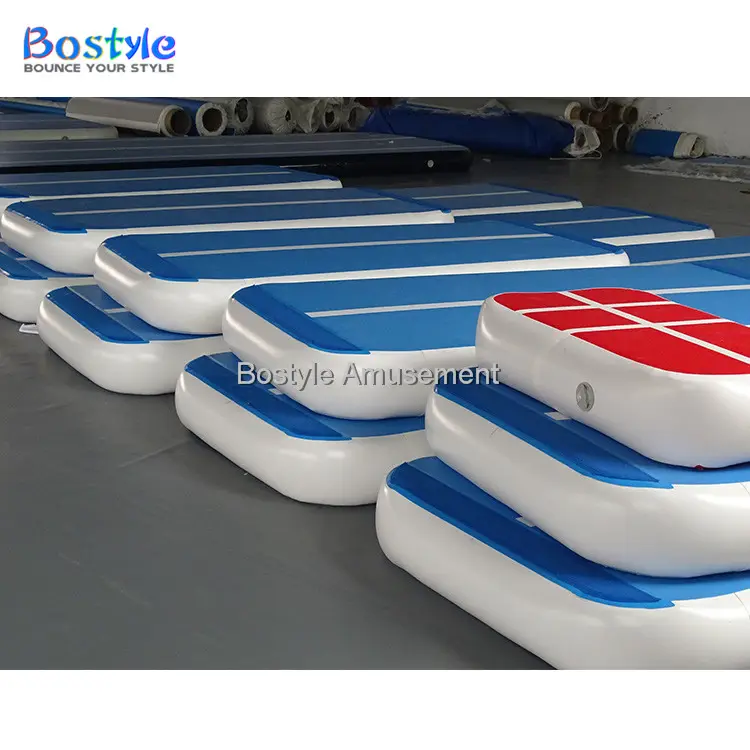 ขนาดที่กําหนดเอง PVC AirTrack เสื่อออกกําลังกายสําหรับกีฬาฟิตเนส 3 เมตรถึง 12 เมตร Air Track ปั๊มลม Tumbling อุปกรณ์ยิมนาสติกขาย