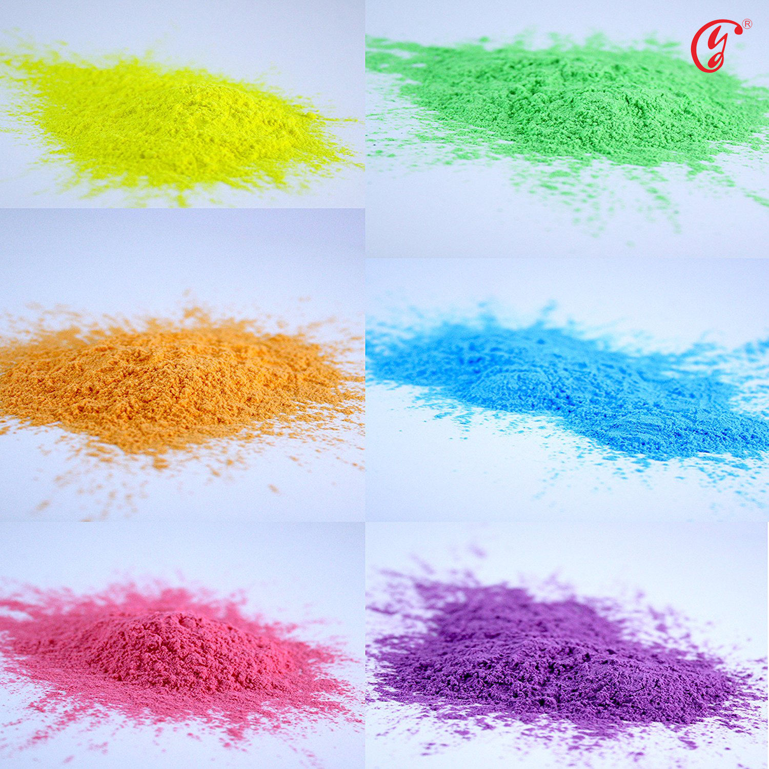 Rouge, bleu, rose, vert, jaune, orange, blanc