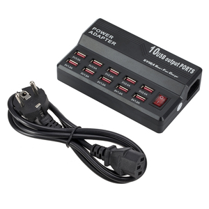 工厂价格热销批发5V 2A 10 USB端口电源适配器插座充电器手机平板电脑美国欧盟英国插头