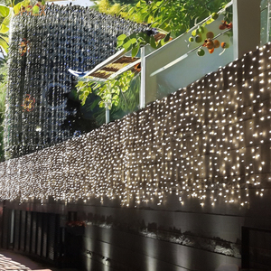 <span class=keywords><strong>Custom</strong></span> IP65 impermeável Indoor e Outdoor LED Curtain Lights Natal Icicle <span class=keywords><strong>String</strong></span> Garland Decor para Garden Wedding Party