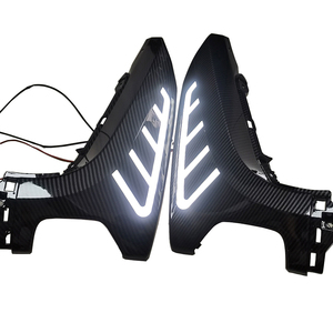 RTSモーターサイクルフロントサイドパネルカバーカーボンレッグシールド、<span class=keywords><strong>LED</strong></span>シグナルライト付きYAMAHA NMAX155 <span class=keywords><strong>NMAX</strong></span> 155 125 2020