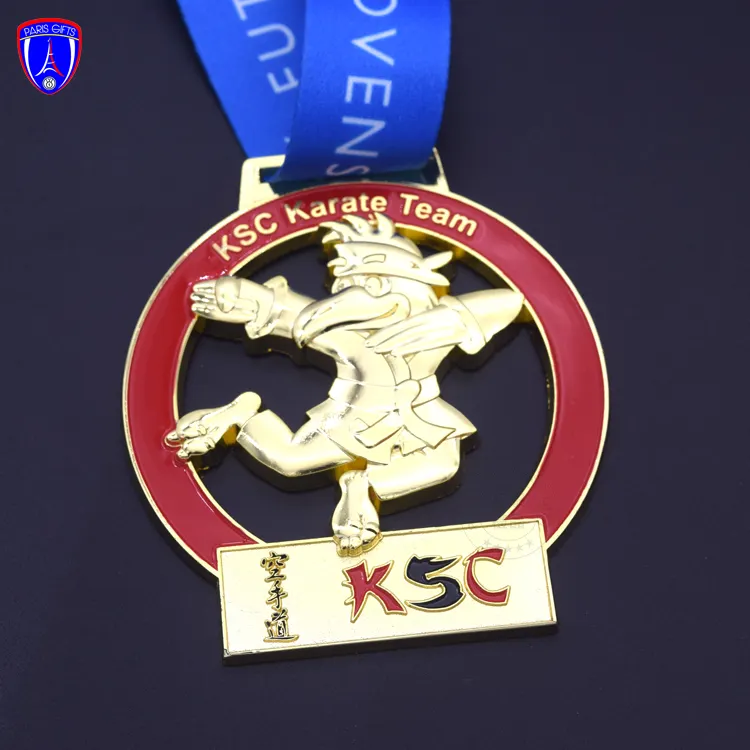 Médaille de karaté créative personnalisée jiu-jitsu, médaille de karaté ronde vierge, médaille de kickboxing en métal personnalisée