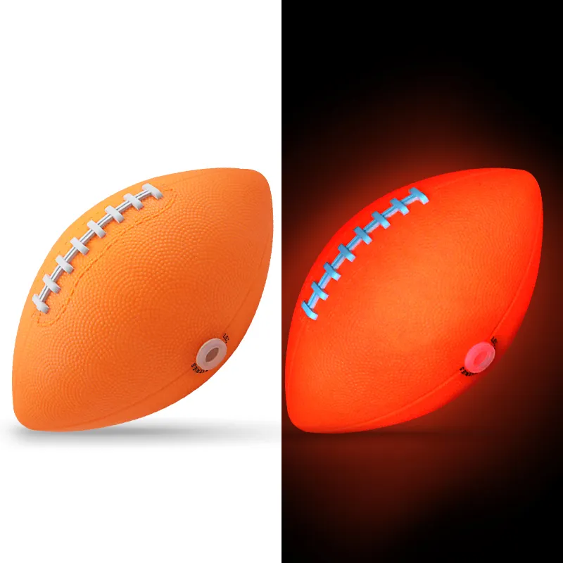 Boule de Football américain personnalisé, éclairage LED, scintillant dans la nuit, pour boule de Football, en caoutchouc