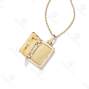 Gemnel класса люкс с черным ониксом в Прямоугольник Медальон ожерелье серебро перламутр Открытые Браслеты с подвесками - Product Image 6