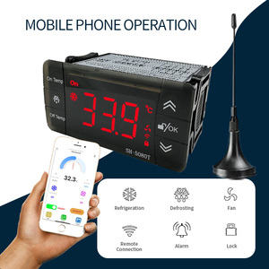 Ventilador de descongelación de refrigeración Función de retardo Control remoto inalámbrico móvil Controlador de temperatura digital con WiFi