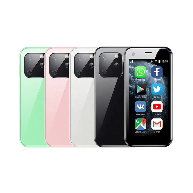 Soyes XS13 Ponsel Android Mini, Ponsel Pintar Mini 2.5 Inci Layar Sentuh 4 Warna Ukuran Kartu 3G
