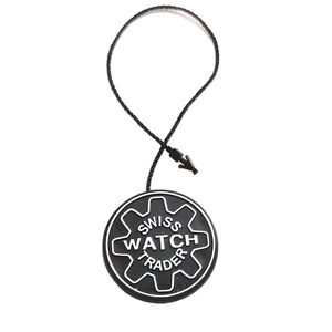 Etiquetas colgantes de plástico con logotipo en relieve para reloj, marca propia personalizada de alta calidad, sello de reloj, etiqueta de zapatilla con cadena de nailon - Product Image 2