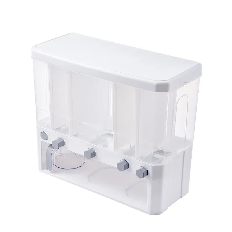 キッチン穀物米容器用食品収納ボックス2021プラスチック収納ボックス & ビン多機能ホワイトモダン長方形2個