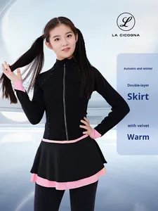 فستان تزلج دافئ مبطن بالصوف بأكمام طويلة للفتيات-مسابقة الخريف والشتاء/أسلوب اختبار بسحاب ماسي - Product Image 6