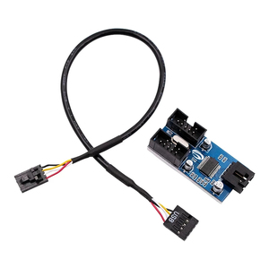 主板USB 9针接口割插器1至2延长电缆适配器9针USB集线器连接器 - Product Image 1