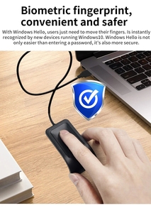 Biometric <strong>Fingerprint</strong> <strong>USB</strong> <strong>Reader</strong> <strong>for</strong> Windows 10/11 - Secure Login With Hello Biometrics - Product Image 3